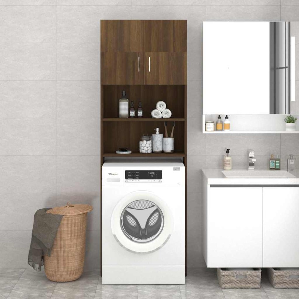 vidaXL Ντουλάπι Πλυντηρίου Καφέ Δρυς 64 x 25,5 x 190 εκ. kat