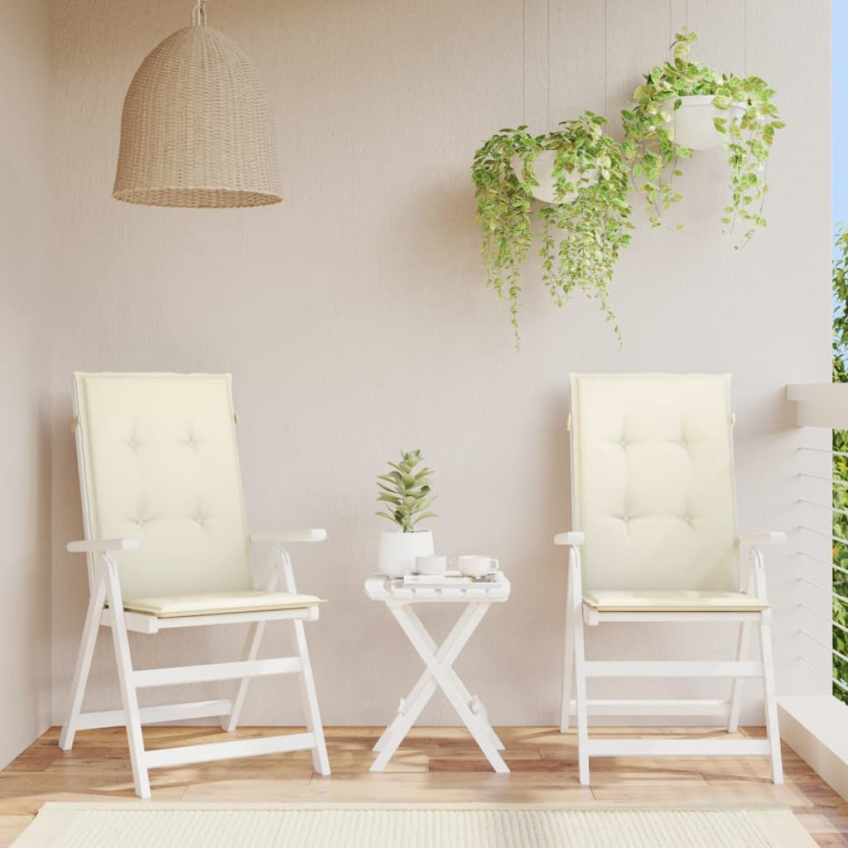 vidaXL Μαξιλάρι Πάγκου Κήπου Κρεμ Λευκό 180x50x7 εκ. Ύφασμα Oxford