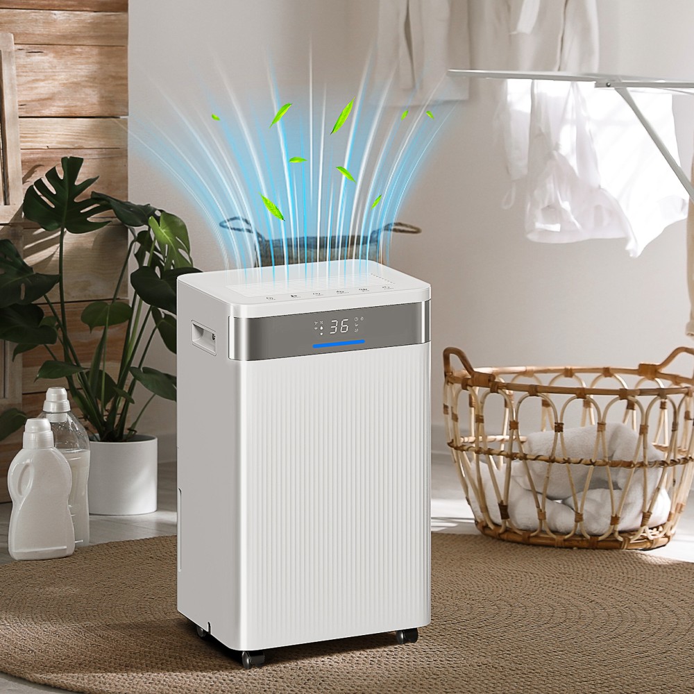 Αφυγραντήρας, δοχείο 4,5 λίτρων, χρονοδιακόπτης 24 ωρών, οθόνη LED, πλαστικό, λευκό