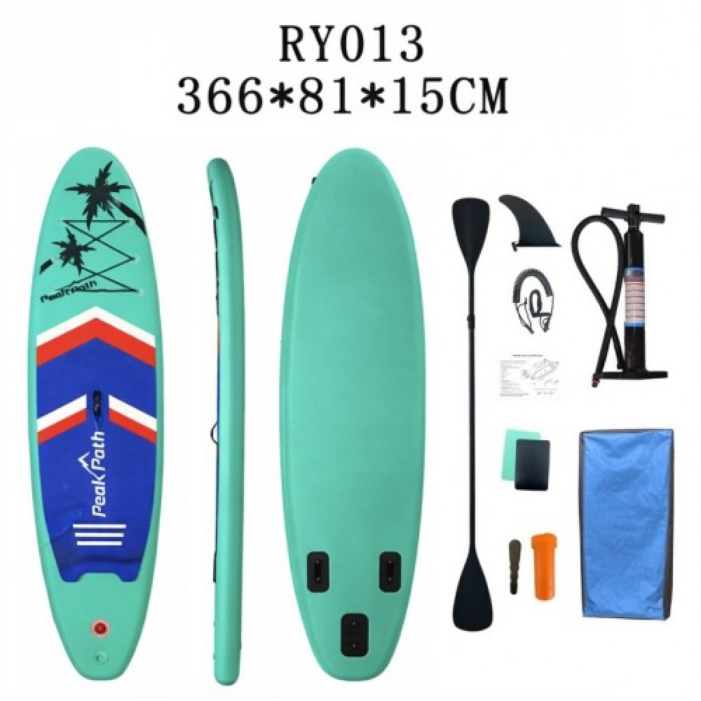 σανίδα SUP N-RY013 φουσκωτή με ΔΙΠΛΟ κουπί, αξεσουάρ και σακίδιο μεταφοράς, 366x81x15cm,