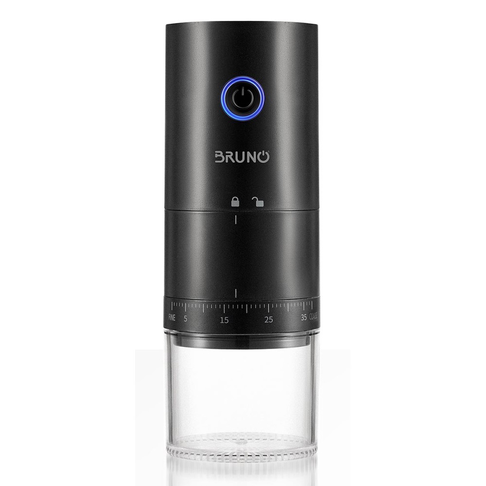 BRUNO ηλεκτρικός μύλος καφέ BRN-0256, επαναφορτιζόμενος, με 39 επίπεδα άλεσης, μαύρος