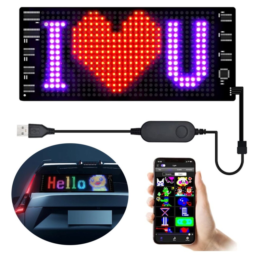 POWERMASTER PM-23820 7x17 cm Ευέλικτη Πινακίδα RGB LED