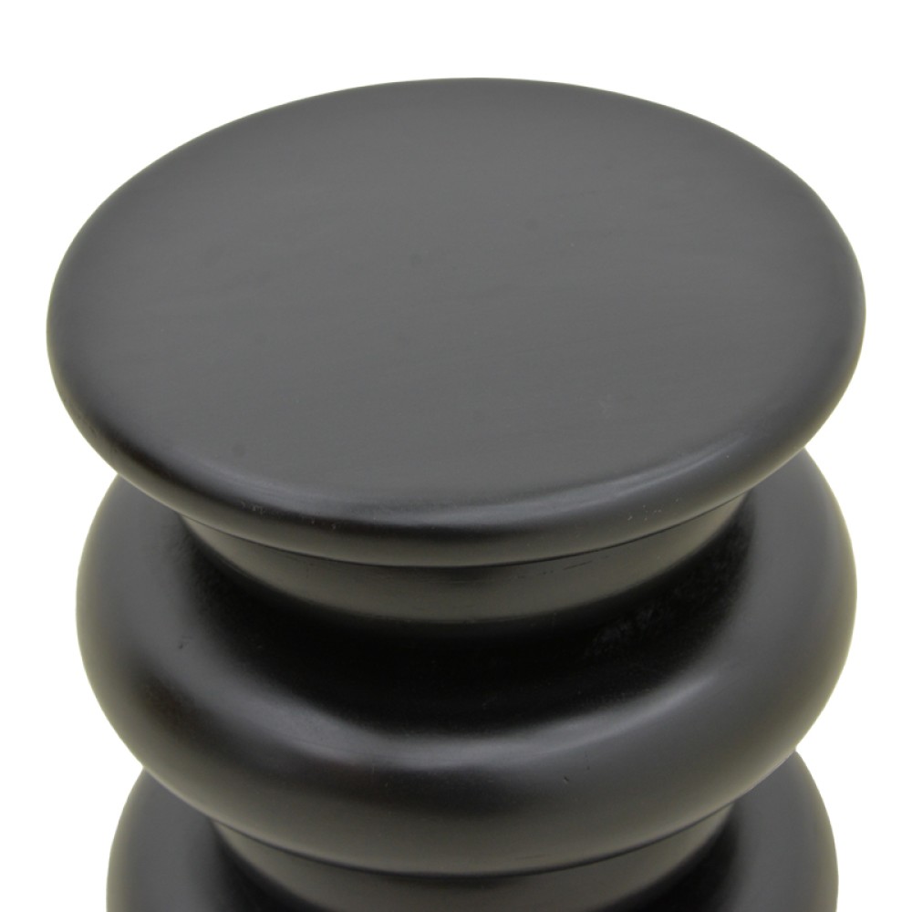 Βοηθητικό τραπέζι Circena pakoworld μασίφ μάνγκο ξύλο μαύρο Φ40x45εκ