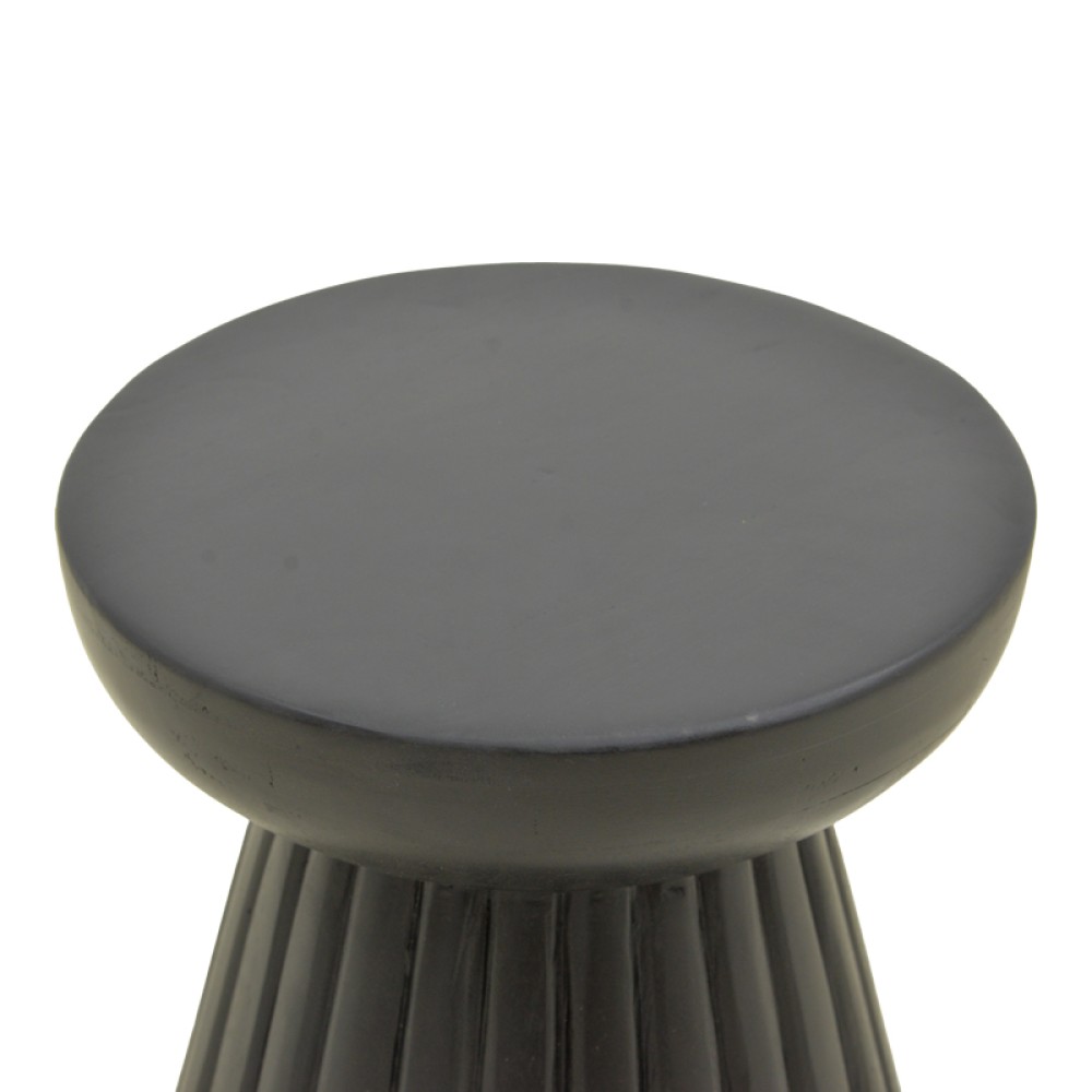 Βοηθητικό τραπέζι Nemira pakoworld μασίφ μάνγκο ξύλο μαύρο Φ30x35εκ