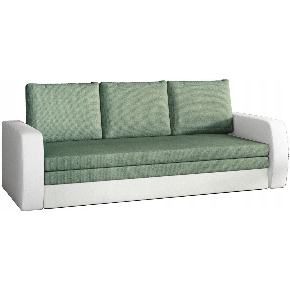 Καναπές Janzour τριθέσιος-Prasino-Leuko