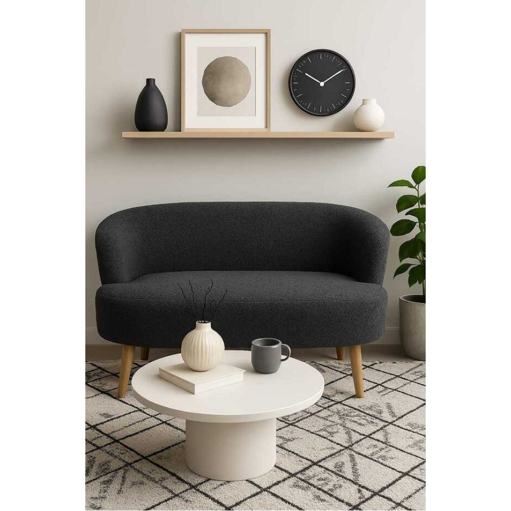 Διθέσια Πολυθρόνα από Ύφασμα Teddy για Σαλόνι, Μπαλκόνι ή Γραφείο 110x67cm