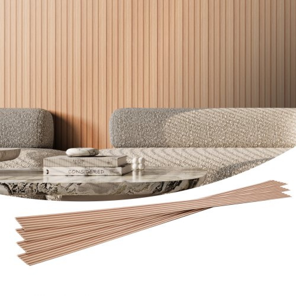 Ακουστικά πάνελ VEVOR Wood Slat, 8 ΤΕΜ 96 x 6 ιντσών, Ξύλινα πάνελ τοίχου WPC Accent για μοντέρνο εσωτερικό τοίχο, πάνελ τοίχου από ψεύτικο ξύλο για κομψή διακόσμηση και μείωση θορύβου, στάχτη ξυλεία