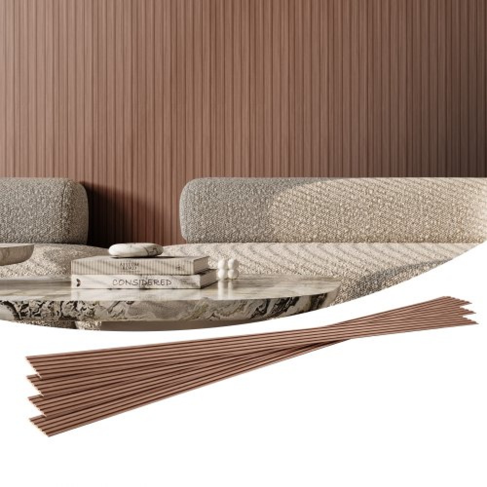 Ακουστικά πάνελ VEVOR Wood Slat, 8 ΤΕΜ 96 x 6 ιντσών, Ξύλινα πάνελ τοίχου WPC Accent για μοντέρνο εσωτερικό τοίχο, πάνελ τοίχου από ψεύτικο ξύλο για κομψή διακόσμηση και μείωση θορύβου, γκρι δρυς