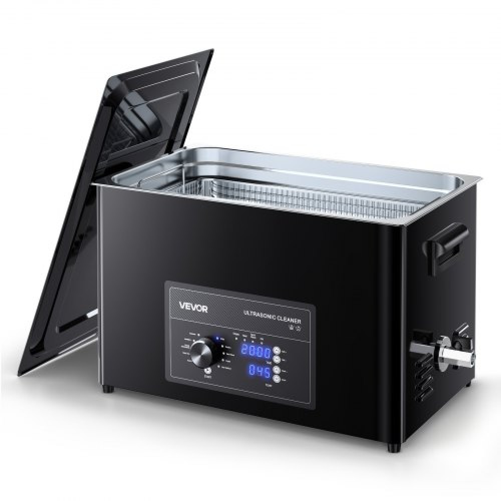 VEVOR 30L Ultrasonic Cleaner, Επαγγελματικό μηχάνημα καθαρισμού υπερήχων με πόμολο, Μηχάνημα καθαρισμού από ανοξείδωτο χάλυβα με καλάθι και σφαίρα καθαρισμού, για ρολόγια, ξυραφάκια, κοσμήματα, νομίσματα και άλλα