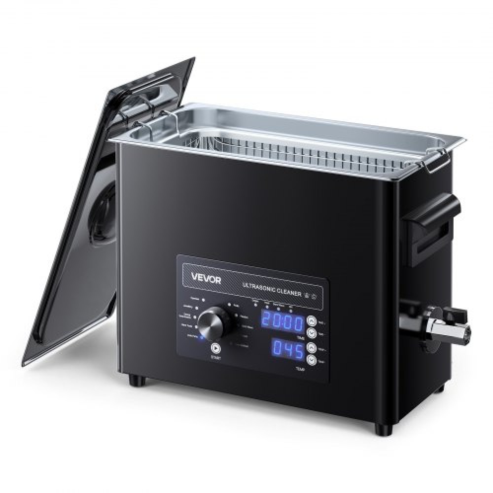 VEVOR 6L Ultrasonic Cleaner, Επαγγελματικό μηχάνημα καθαρισμού υπερήχων με πόμολο, Μηχάνημα καθαρισμού από ανοξείδωτο χάλυβα με καλάθι και σφαίρα καθαρισμού, για ρολόγια, ξυραφάκια, κοσμήματα, νομίσματα και άλλα