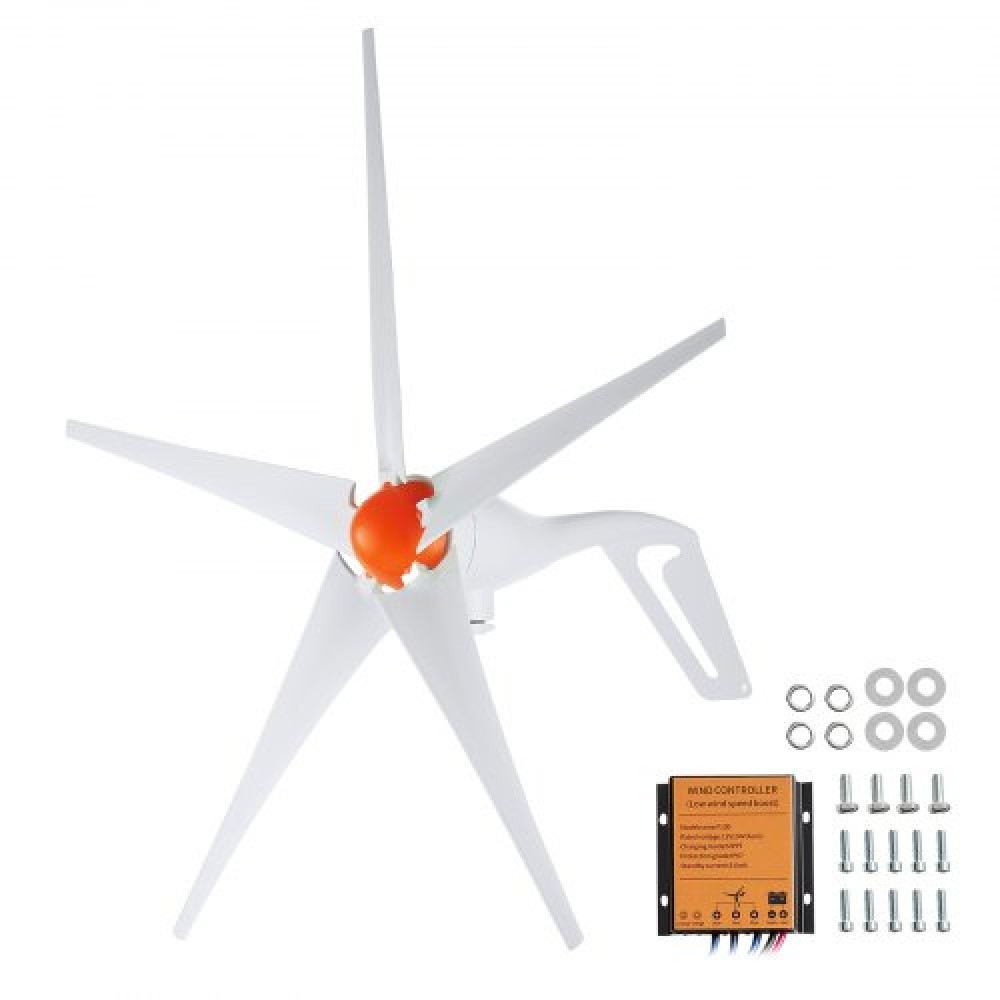 Γεννήτρια ανεμογεννήτριας VEVOR 500W, κιτ ανεμογεννήτριας 12V, γεννήτρια ανεμογεννήτριας 5 λεπίδων με ελεγκτή MPPT, ρυθμιζόμενη κατεύθυνση ανέμου & ταχύτητα εκκίνησης ανέμου 2,5 m/s, Κατάλληλο για σπίτι, αγρόκτημα, RV, σκάφη
