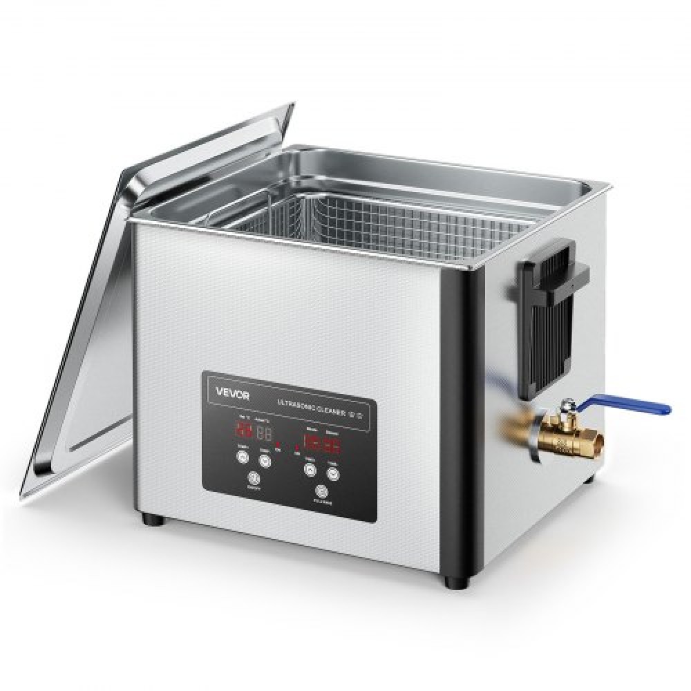 VEVOR 15L Ultrasonic Cleaner, Professional Ultrasonic Cleaner with Cleaning Basket & Digital Display, 240W Inox 40kHz Industrial Cleaner for Parts, Carburetors, Instruments