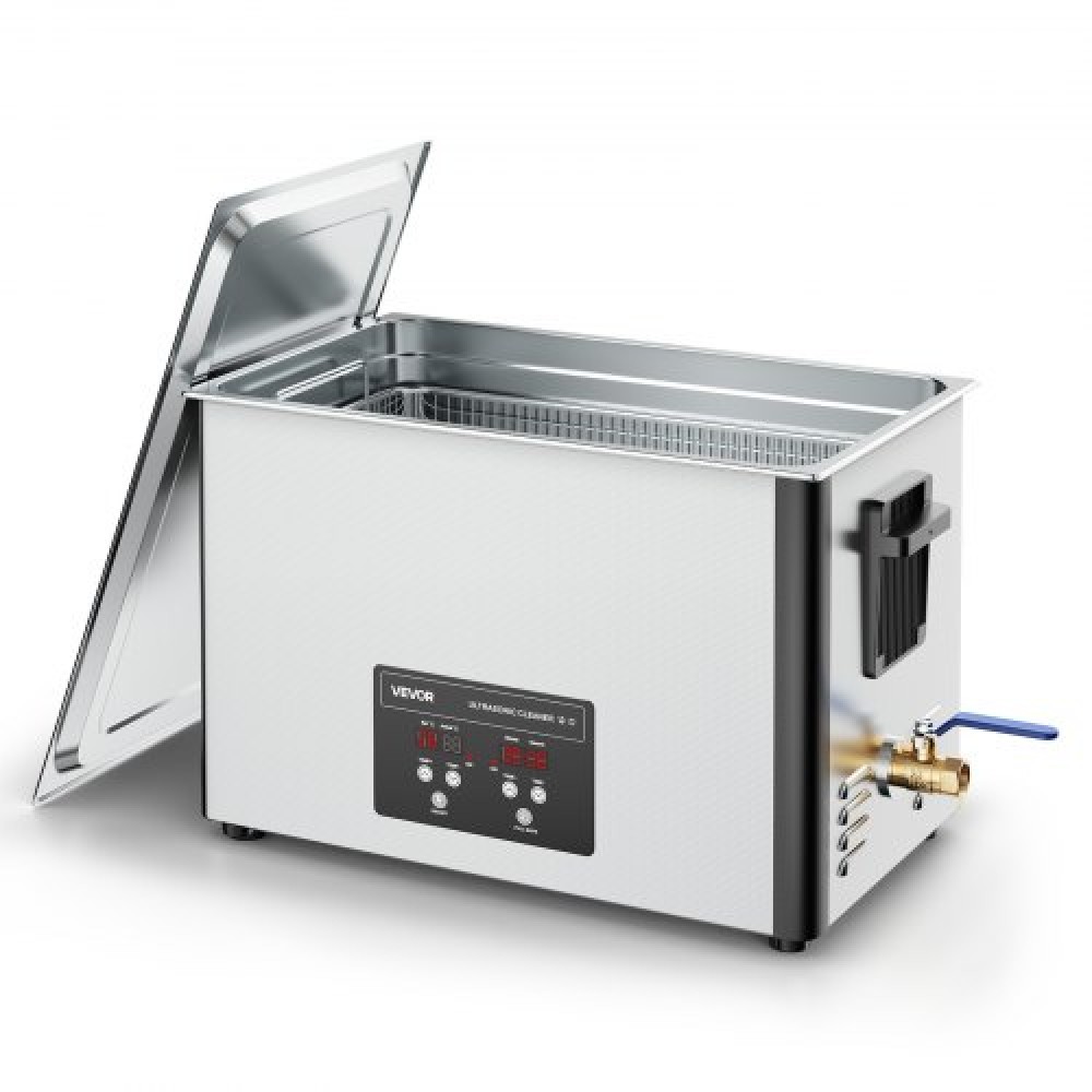 VEVOR 30L Ultrasonic Cleaner, Επαγγελματικό μηχάνημα καθαρισμού υπερήχων με καλάθι καθαρισμού & ψηφιακή οθόνη, 480W από ανοξείδωτο χάλυβα 40kHz Μηχάνημα βιομηχανικού καθαρισμού για ανταλλακτικά, καρμπυρατέρ, όργανα