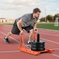 VEVOR Weight Sled, Steel Power Sled, Fitness Strength Training Sleds for Athletic Exercise Speed Improvement, Workout Fitness Equipment with Handle, Compatible with 25/51 mm Weight Plates, Orange