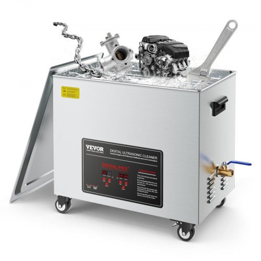 VEVOR 50L Ultrasonic Cleaner, Professional Ultrasonic Cleaner Machine with Cleaning Basket & Digital Display, 840W Inox Steel Large Cleaner with Rolls for Industrial Parts, Carburetors