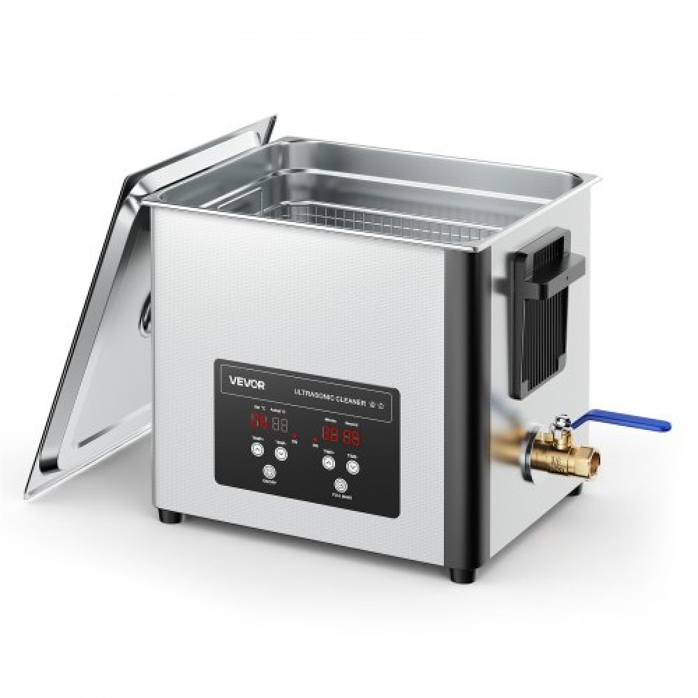 VEVOR 10L Ultrasonic Cleaner, Professional Ultrasonic Cleaner with Cleaning Basket & Digital Display, 180W inox 40kHz Machine Cleaner για ρολόγια, ξυραφάκια, κοσμήματα, νομίσματα και άλλα