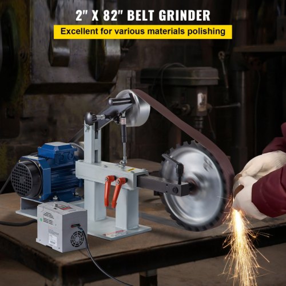 VEVOR Benchtop Disk & Belt Sander Πάγκος τριβείο 1,5KW με Ph 427 x 30,5 cm Ρυθμιζόμενος ιμάντας λείανσης με τροχό, Central Machinery Belt and Disk Sander 0-2800Rpm Combination Trivers