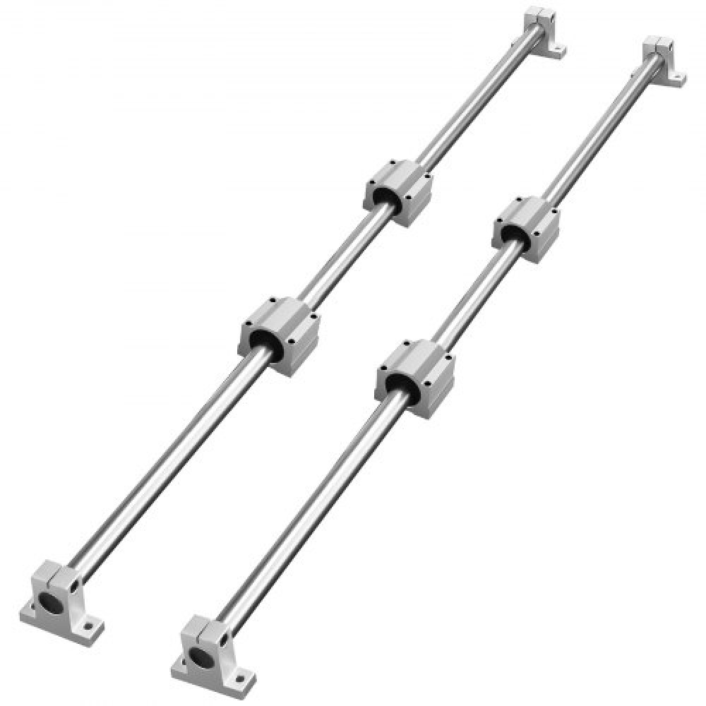 VEVOR Linear Guide Rail Set, SFC20 1200mm, 2 PCS 39.4 in/1000 mm SFC20 Guide Rails 4 PCS SC20 Slide Blocks 4 PCS Rail Supports, Linear Rails and Bearings Kit for Automated Machines CNC DIY Project
