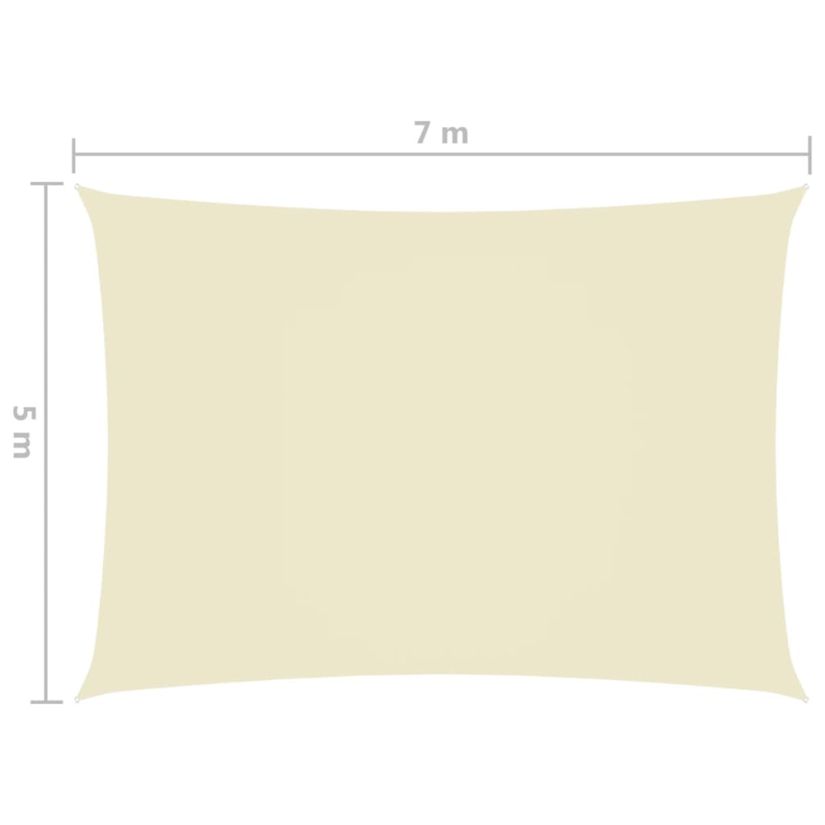 vidaXL Πανί Σκίασης Ορθογώνιο Κρεμ 5 x 7 μ. από Ύφασμα Oxford