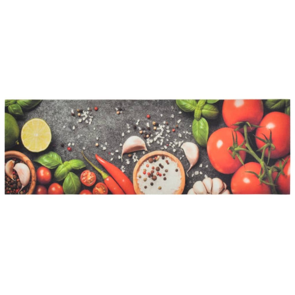 vidaXL Χαλί Κουζίνας Πλενόμενο Σχέδιο Λαχανικά 60 x 180 εκ. Βελούδινο