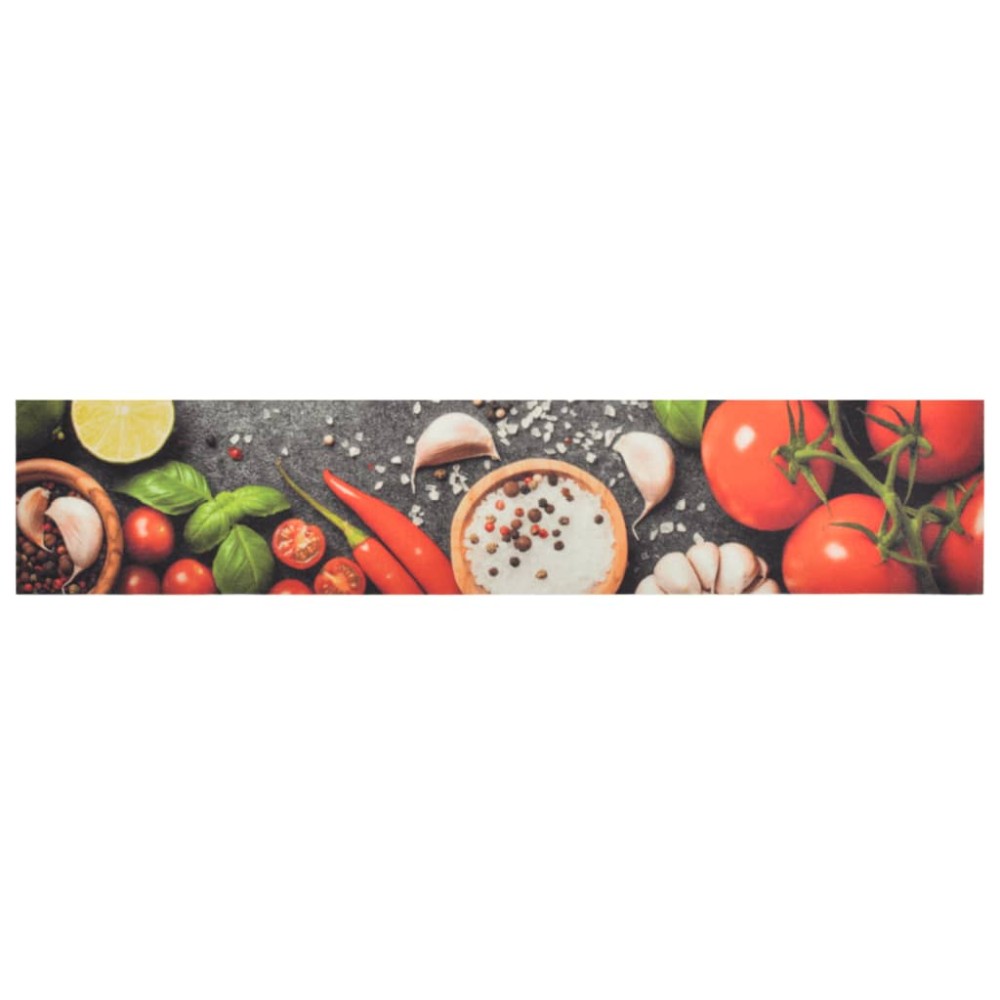 vidaXL Χαλί Κουζίνας Πλενόμενο Σχέδιο Λαχανικά 60 x 300 εκ. Βελούδινο