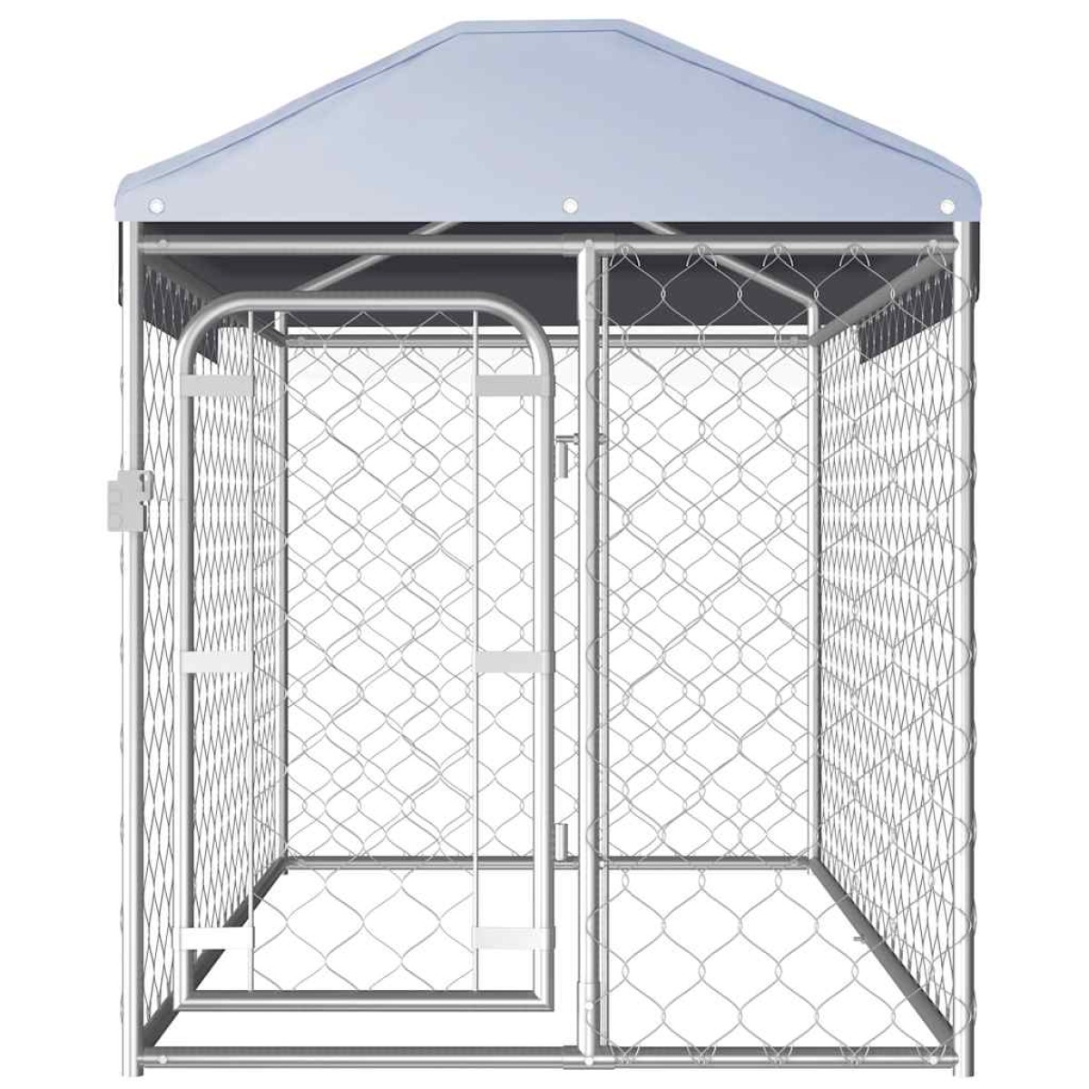 vidaXL Κλουβί Σκύλου Εξωτερικού Χώρου 200 x 100 x 125 εκ. με Στέγαστρο