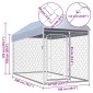 vidaXL Κλουβί Σκύλου Εξωτερικού Χώρου 200 x 100 x 125 εκ. με Στέγαστρο