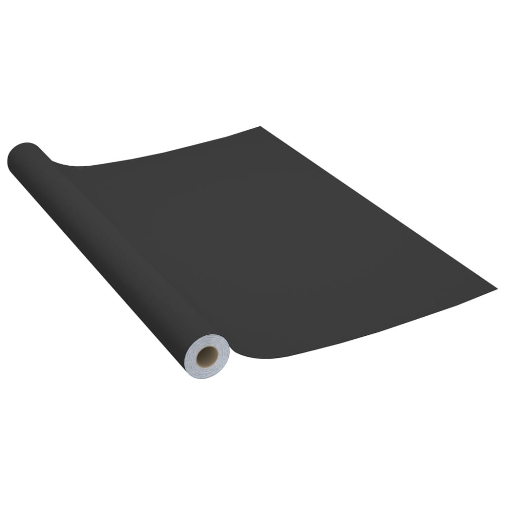 vidaXL Μεμβράνη Αυτοκόλλητη για Έπιπλα Μαύρη 500 x 90 εκ. από PVC