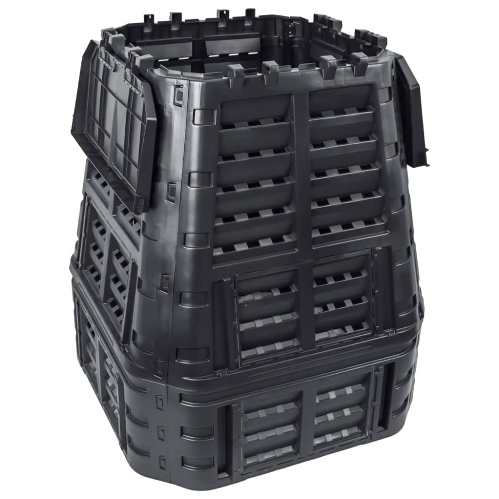 vidaXL Κάδος Κομποστοποίησης Μαύρος 93,3 x 93,3 x 113 εκ. 740 Λίτρων