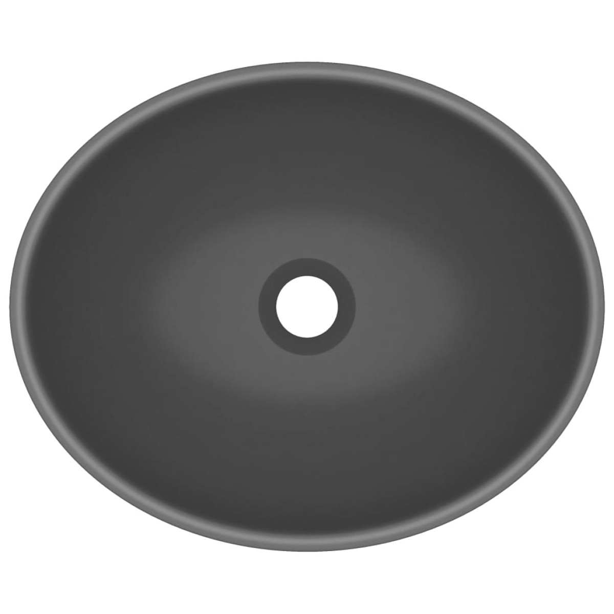 vidaXL Νιπτήρας Πολυτελής Οβάλ Σκούρο Γκρι Ματ 40 x 33 εκ. Κεραμικός