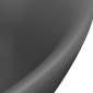 vidaXL Νιπτήρας με Υπερχείλιση Οβάλ Σκ. Γκρι Ματ 58,5x39 εκ. Κεραμικός