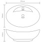 vidaXL Νιπτήρας με Υπερχείλιση Οβάλ Σκ. Καφέ Ματ 58,5x39 εκ. Κεραμικός