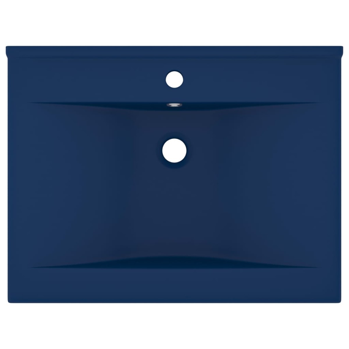 vidaXL Νιπτήρας με Οπή Βρύσης Σκούρο Μπλε Ματ 60 x 46 εκ. Κεραμικός