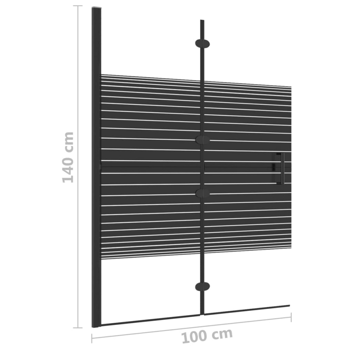 vidaXL Καμπίνα Μπανιέρας Πτυσσόμενη Μαύρη 100 x 140 εκ. από ESG