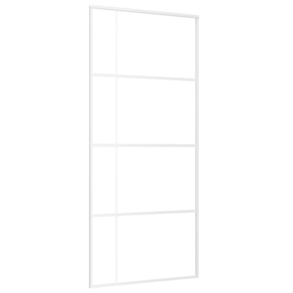 vidaXL Συρόμενη Πόρτα Λευκή 90 x 205 εκ. από Γυαλί ESG / Αλουμίνιο