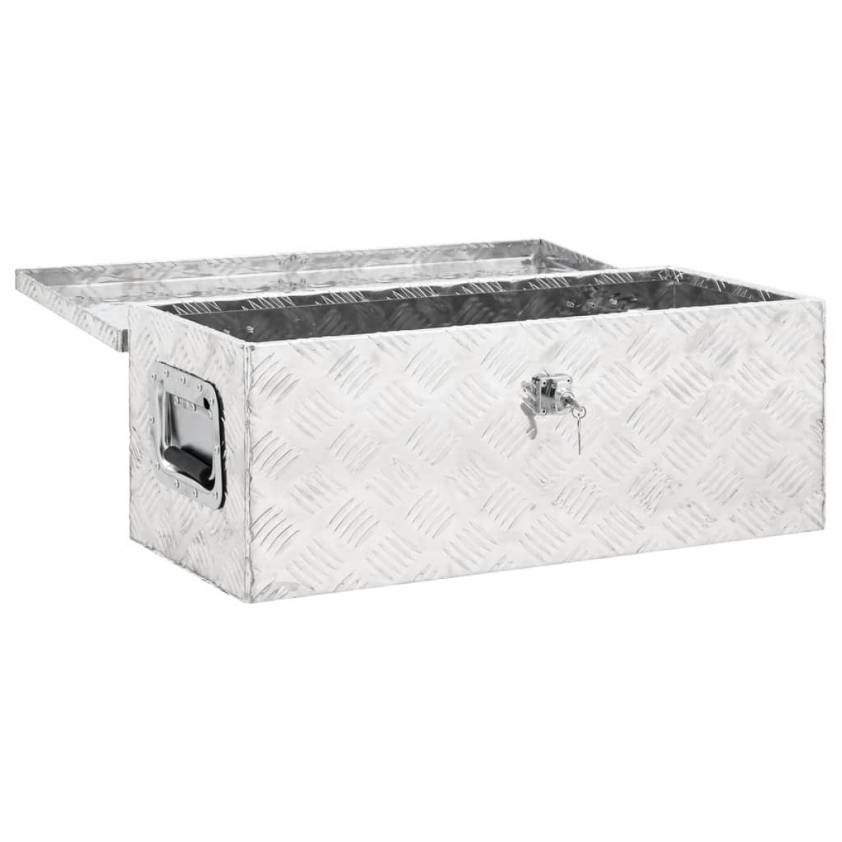 vidaXL Κουτί Αποθήκευσης Ασημί 70 x 31 x 27 εκ. από Αλουμίνιο