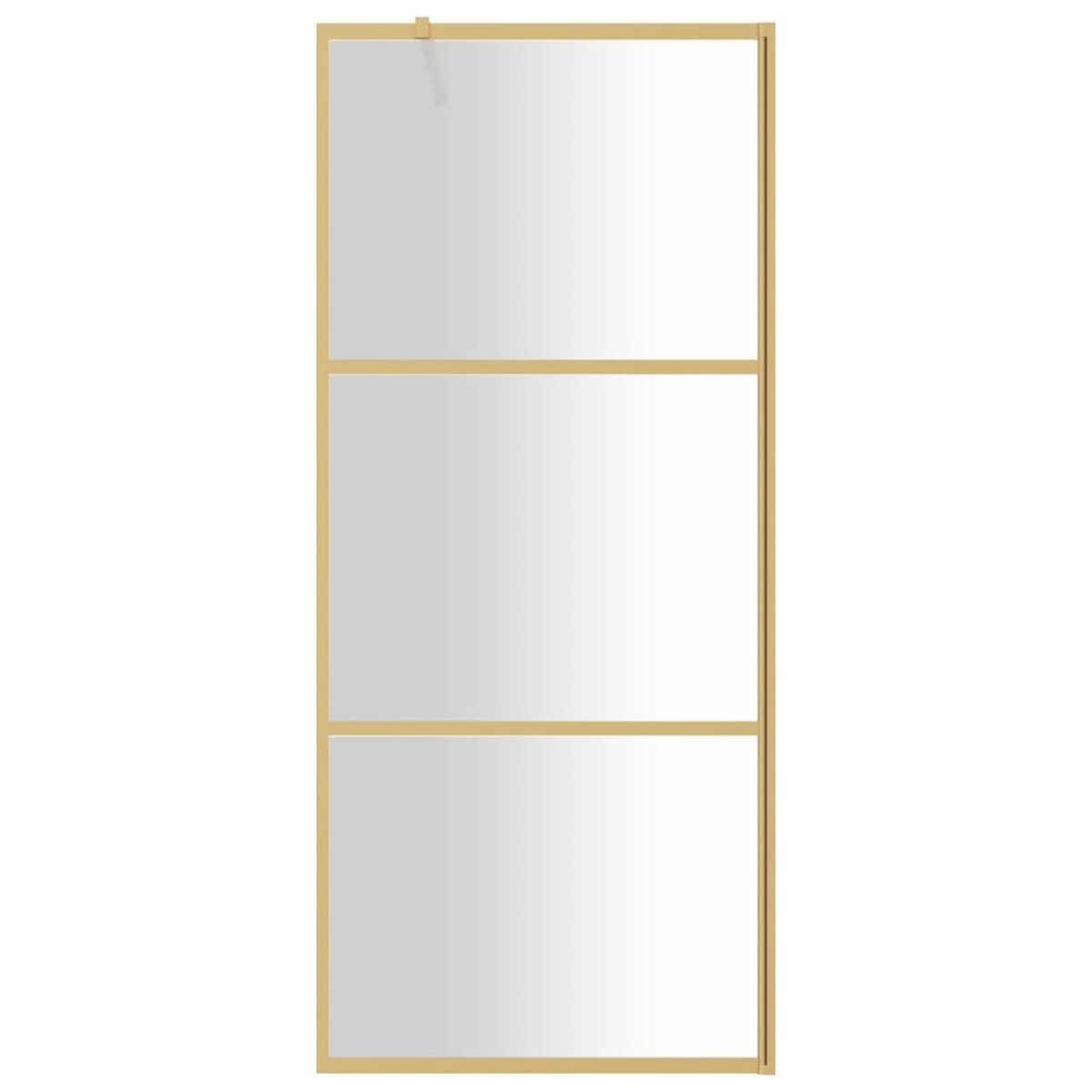 vidaXL Διαχωριστικό Ντουζιέρας Χρυσό 80 x 195 εκ. Διαφανές Γυαλί ESG