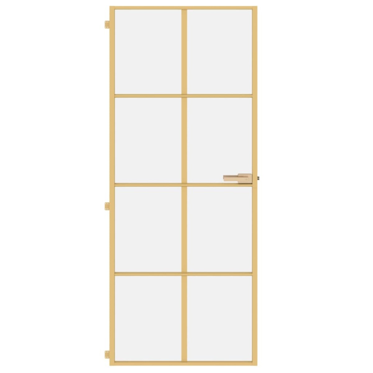 vidaXL Εσωτερική Πόρτα Χρυσή 83 x 201,5 εκ. Ψημένο Γυαλί & Αλουμίνιο