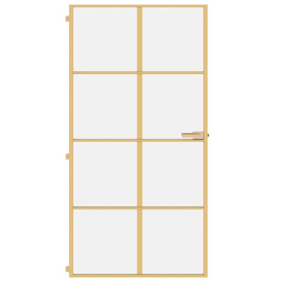 vidaXL Εσωτερική Πόρτα Χρυσή 102,5x201,5 εκ. Ψημένο Γυαλί & Αλουμίνιο