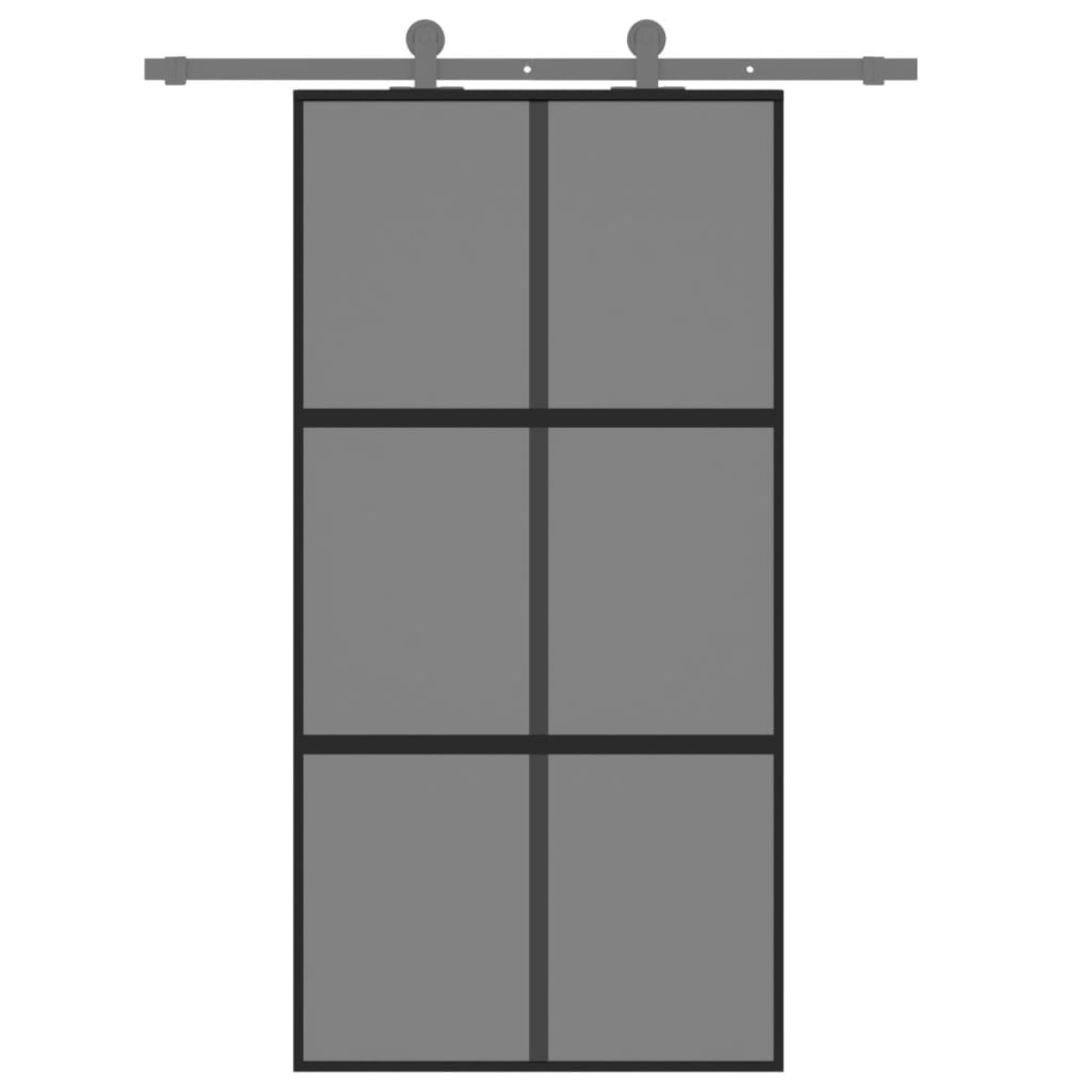 vidaXL Συρόμενη Πόρτα Μαύρη 102,5 x 205 εκ. από Ψημένο Γυαλί/Αλουμίνιο