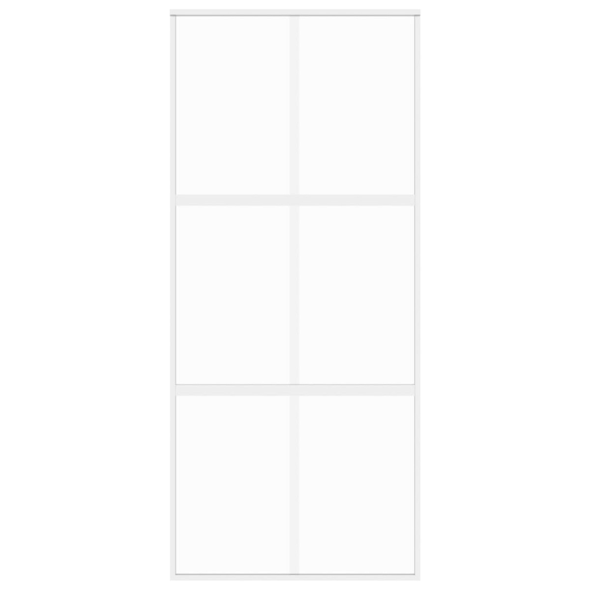 vidaXL Συρόμενη Πόρτα Λευκή 90 x 205 εκ. από Ψημένο Γυαλί & Αλουμίνιο