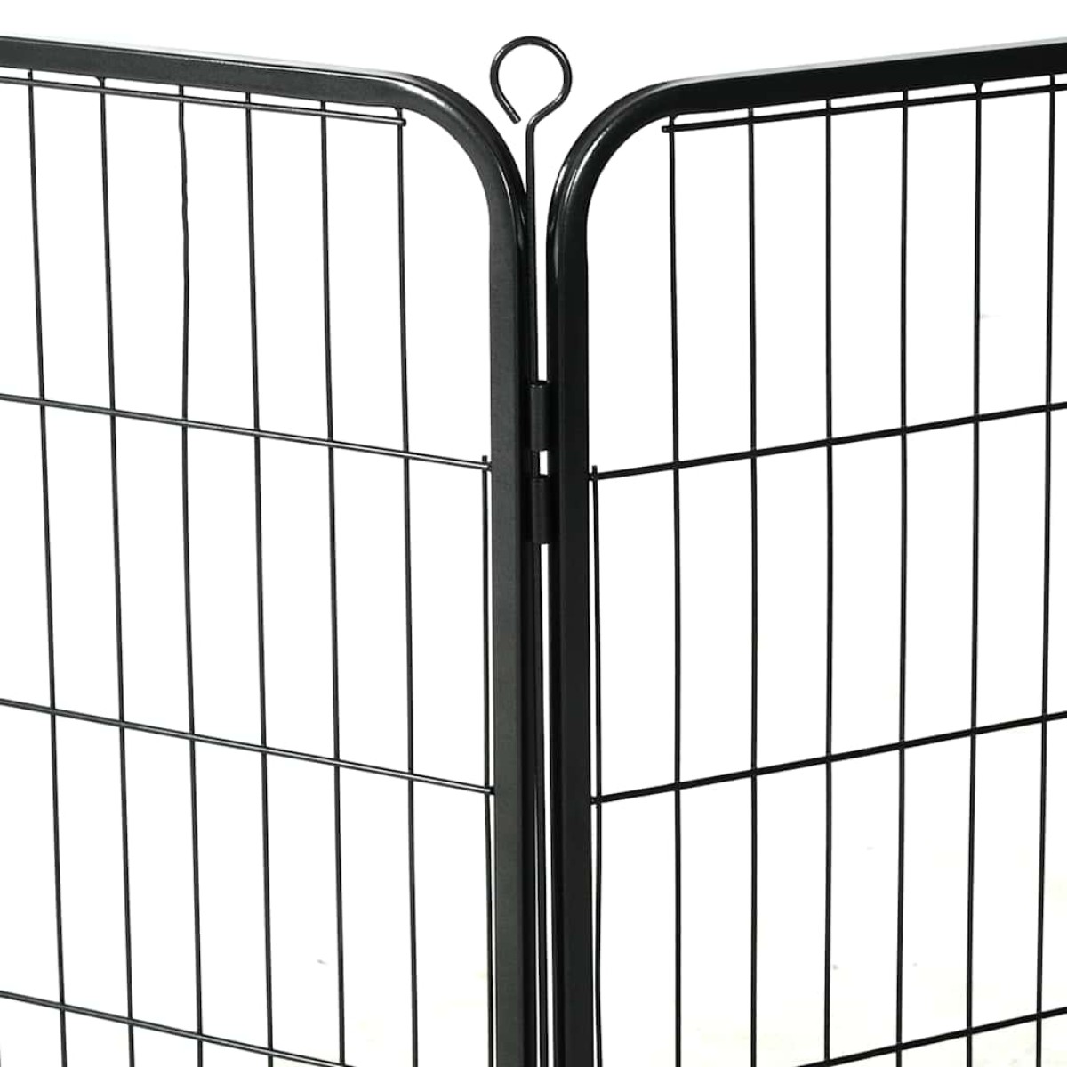 vidaXL Πάρκο Σκύλου με 8 Πάνελ Μαύρο 60 x 80 εκ. Ατσάλινο