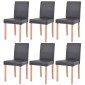 vidaXL Τραπεζαρία & Καρέκλες 7 τεμ. Μαύρα Συνθετικό Δέρμα / Ξύλο Δρυός