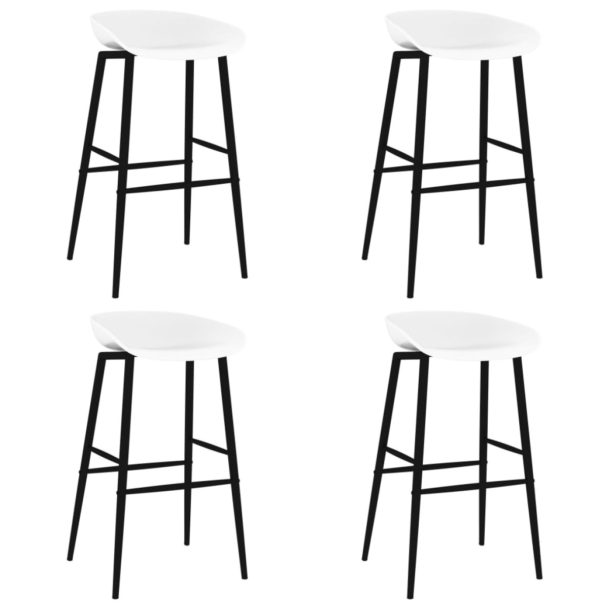 vidaXL Καρέκλες Μπαρ 4 τεμ. Λευκές