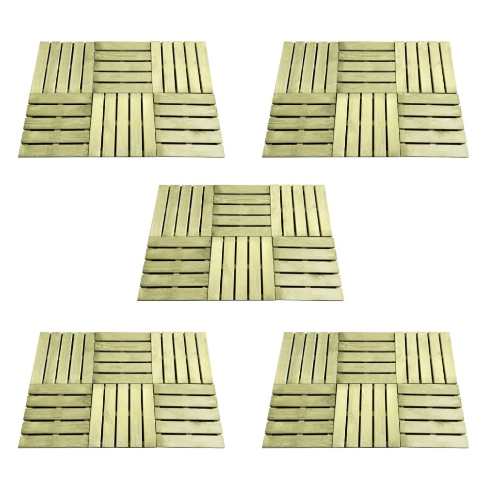 vidaXL Πλακάκια Deck 30 τεμ. Πράσινα 50 x 50 εκ. Ξύλινα