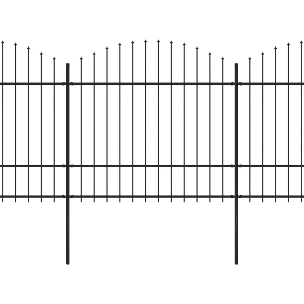 vidaXL Κάγκελα Περίφραξης με Λόγχες Μαύρα (1,5-1,75) x 6,8 μ. Ατσάλινα