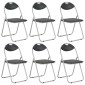 vidaXL Καρέκλες Τραπεζαρίας Πτυσσόμενες 6 τεμ. Μαύρες Συνθετικό Δέρμα