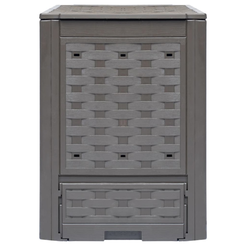 vidaXL Κομποστοποιητές 3 τεμ. Καφέ 60x60x83 εκ. 900 L Πλαστικό Ρατάν