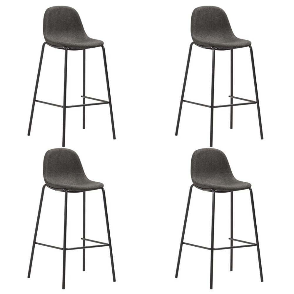 vidaXL Καρέκλες Μπαρ 4 τεμ. Σκούρο Γκρι Υφασμάτινες