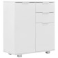 vidaXL Μπουφές Ψηλός Γυαλιστερός Λευκός 71 x 35 x 80 εκ. Μοριοσανίδα